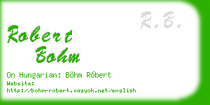 robert bohm business card
