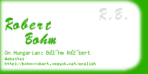 robert bohm business card